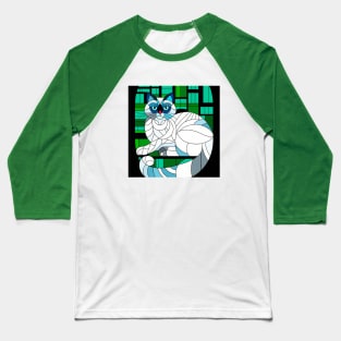 Tiffany stained glass style cat Baseball T-Shirt